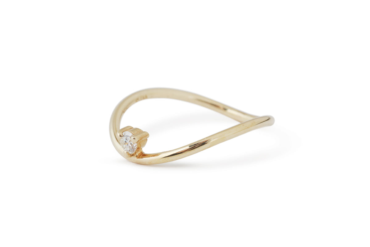 Petite Diamond Ellipse Ring by White Space Rings 756A8923
