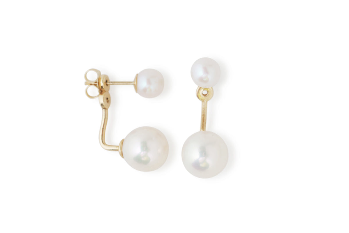 Round Pearl Ear Jackets by White Space Earrings 756A8936