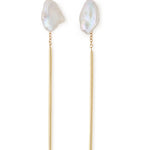 Lagniappe Pearl Threader Earrings by White Space Earrings 756A8943