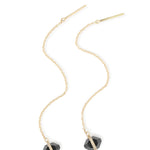 Small Mircopave Herkimer cut Bezel wrapped Pull through chain Earrings Earrings 756A9167