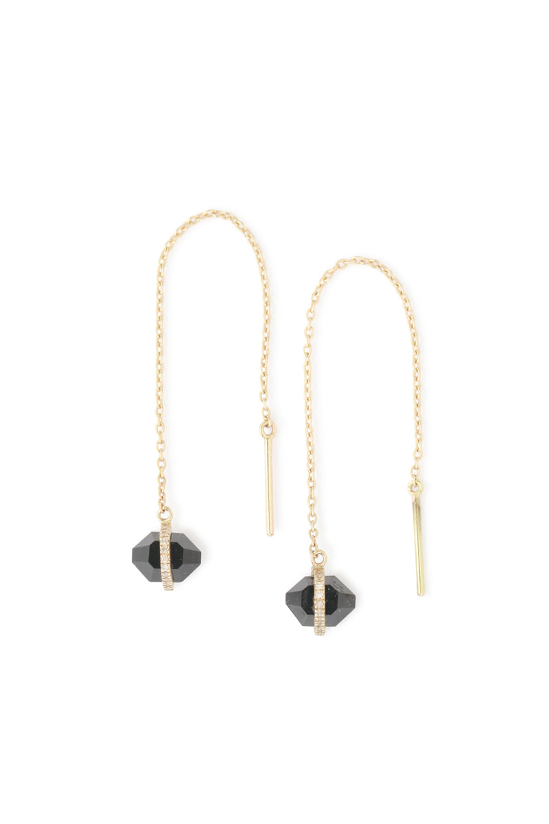 Micropave and Herkimer cut Onyx Threader Earrings Default Title Earrings 756A9169_c541afdd-fe8d-40ca-95e5-4250e5ec9c9b