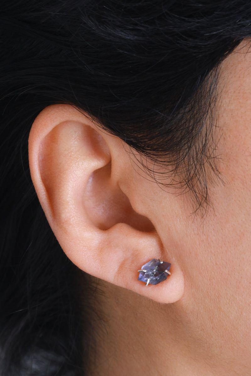 Large Prong set Herkimer cut Stud Earrings Earrings 756A9188