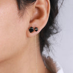 Small Mircopave Herkimer cut Bezel wrapped Pull through chain Earrings Earrings 756A9192