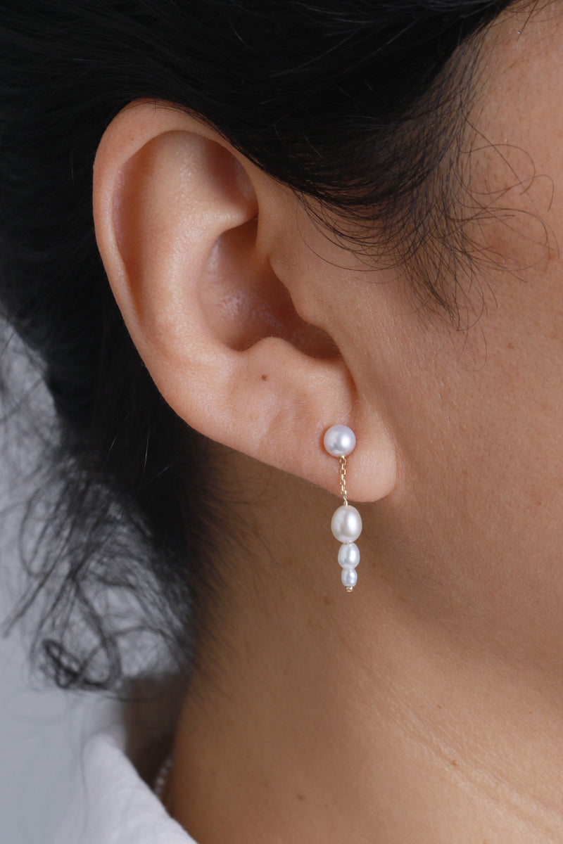 Petite Palazzo Pearl Earrings by White Space Earrings 756A9225
