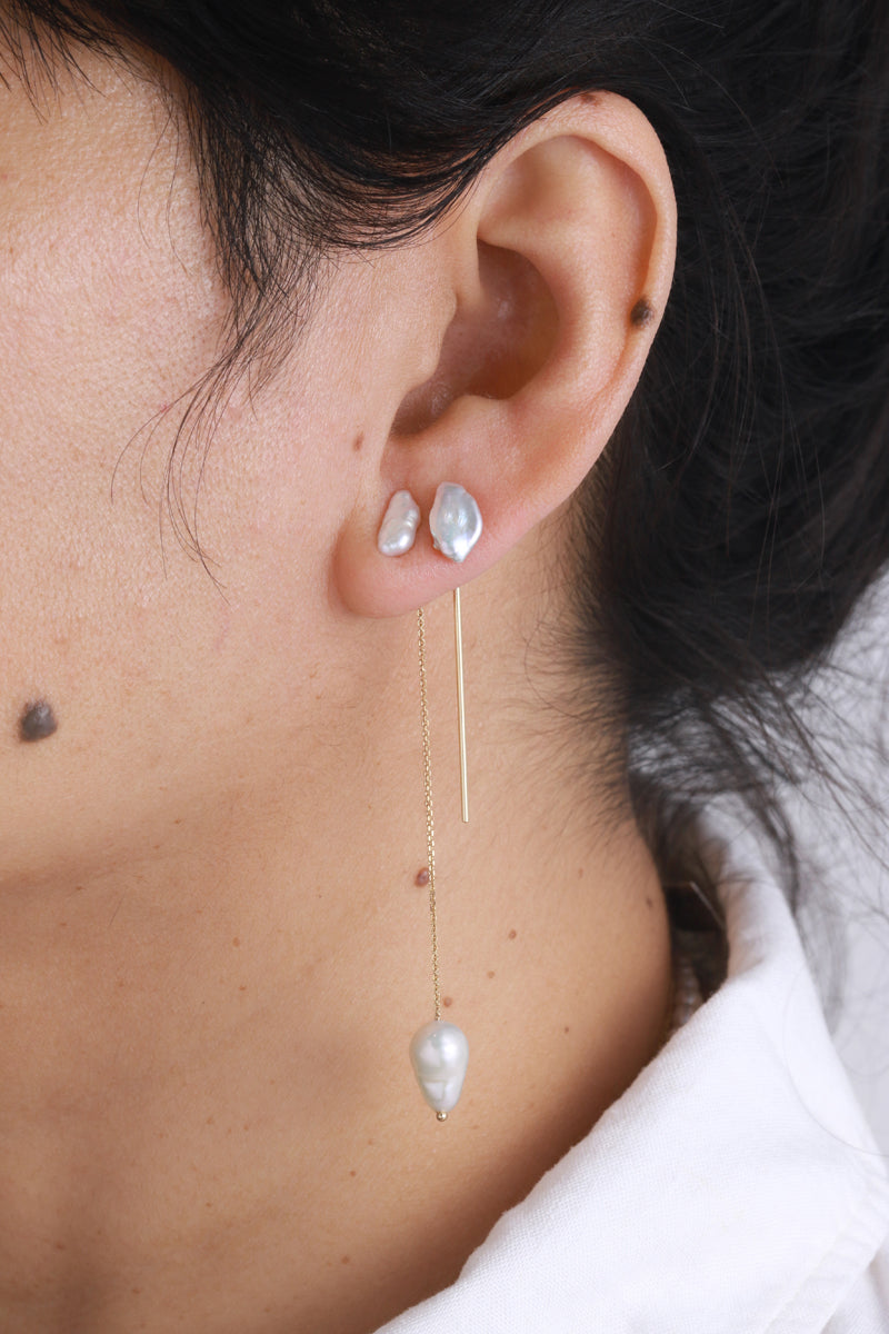 Lagniappe Pearl Threader Earrings by White Space Earrings 756A9235_e560aab7-e4a2-4be0-8b46-fd22d7650e32