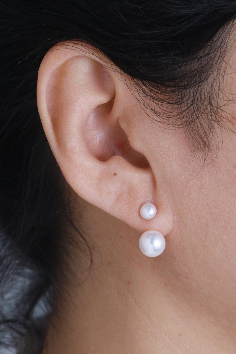 Round Pearl Ear Jackets by White Space Earrings 756A9237