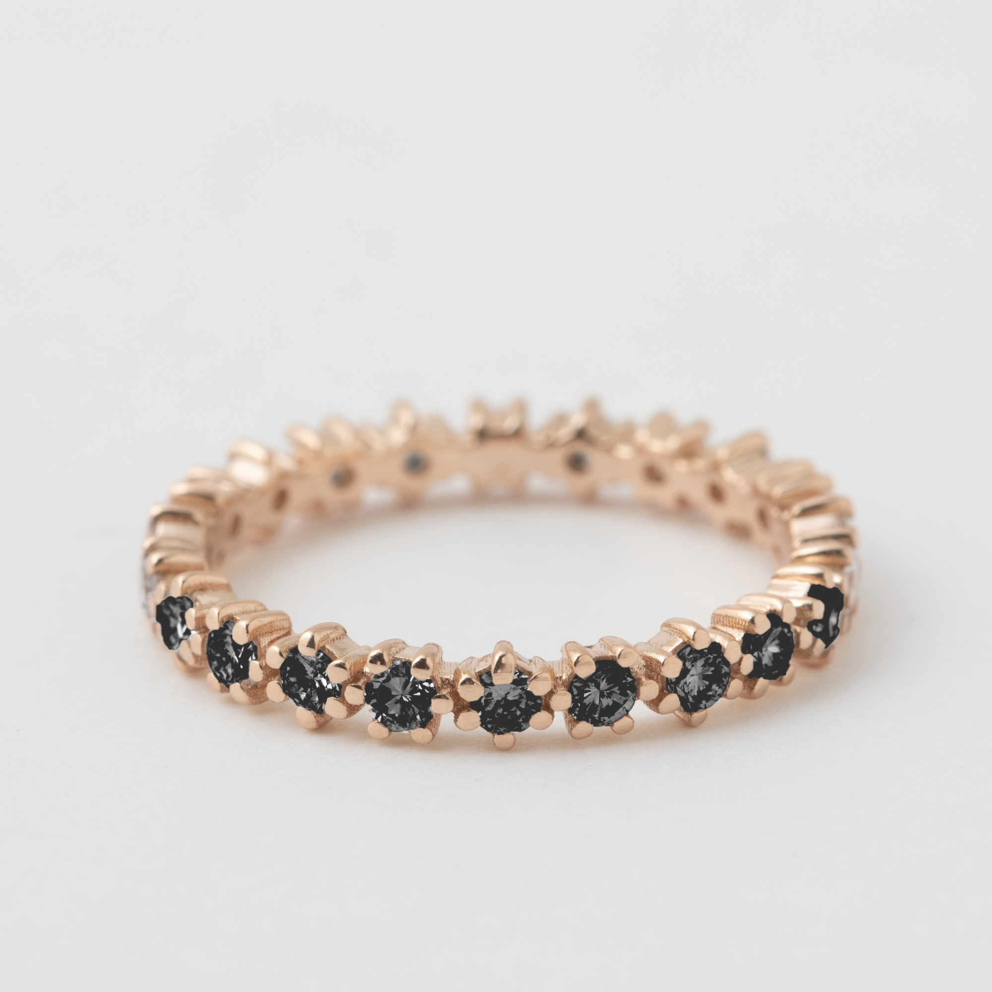 Prong set Black Diamond Eternity Band - 18k Rose Gold Default Title HIDDEN 858e4d35e44f8a73466c1549a0e6c1fa6745bea464f8fd2616eba4ee5a31a76c