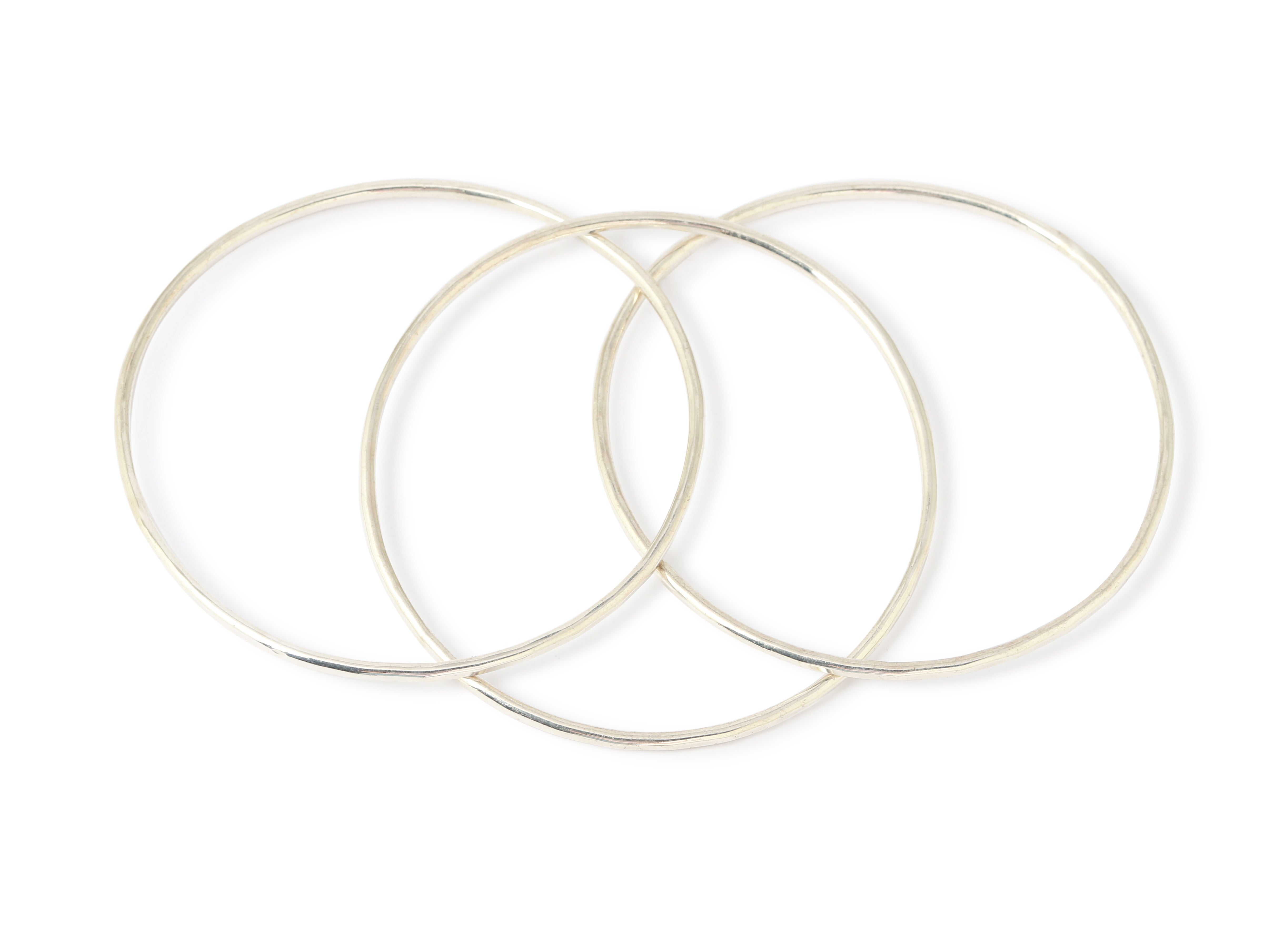 Triple Round Rolling Bangles Silver BraceletS B300-3