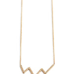 Pave Diamond Heartbeat Chain Necklace NECKLACE B905GDIAM