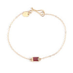 Bar Baguette Ruby Chain Bracelet Bracelets B946R