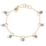 Seven Ring Labradorite Chain bracelet Bracelets B948