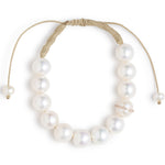 Pearl Cord Bracelet with Diamond Bezel Wrap Detail Bracelets B961