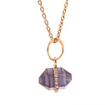 Diamond Wrapped Herkimer Cut Iolite Charm Charm C136GIOL