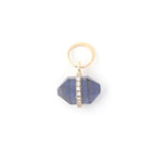 Diamond Wrapped Herkimer Cut Iolite Charm Charm C136IOL
