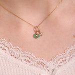 Diamond Wrapped Tiny Freeform Rainbow Moonstone Charm Charm C137GRMS-OM