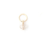 Diamond Wrapped Tiny Freeform Rainbow Moonstone Charm Charm C137RMS