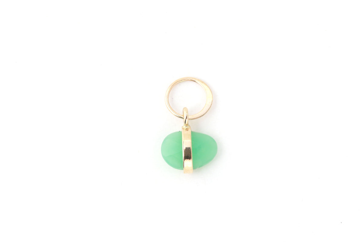 Small Freefrom Bezel Wrapped Chrysoprase Charm Charm C138CH