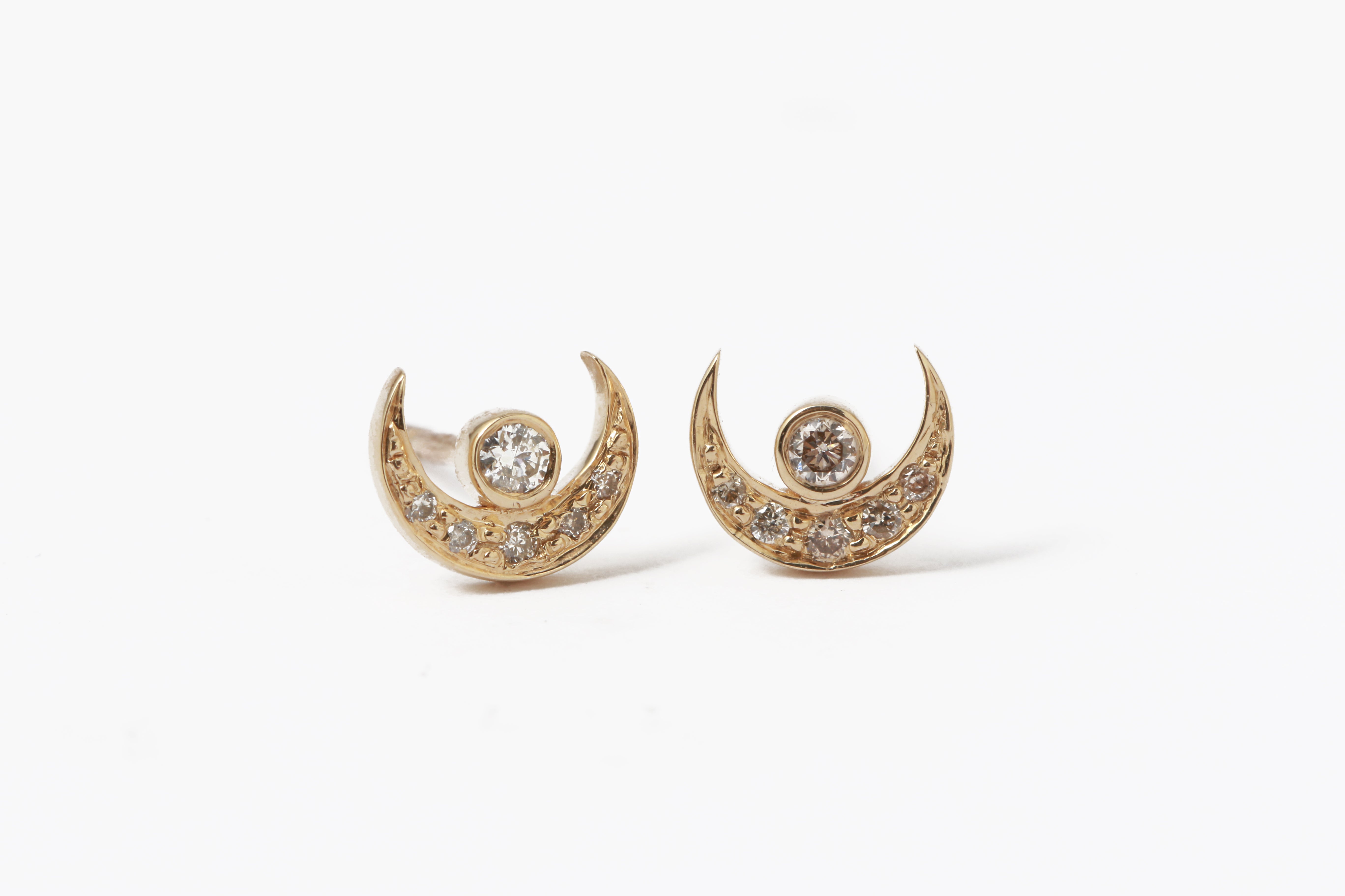 Diamond Moon Stud Earring (half pair) by Celine Daoust CD_1636