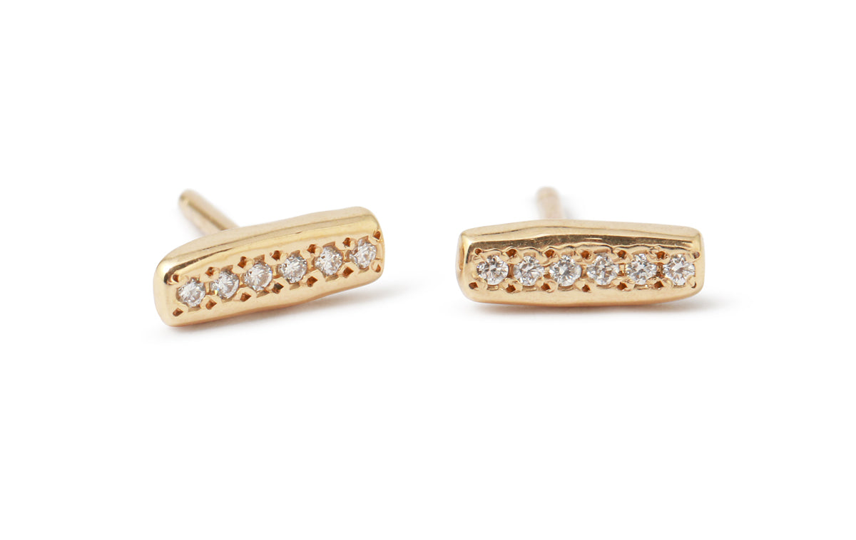 Tali Diamond Bar Stud Earrings by Ladha EARRINGS E21GWD-2