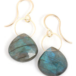 Large Labradorite Single Drop Earrings Gold EARRINGS E2249LAB