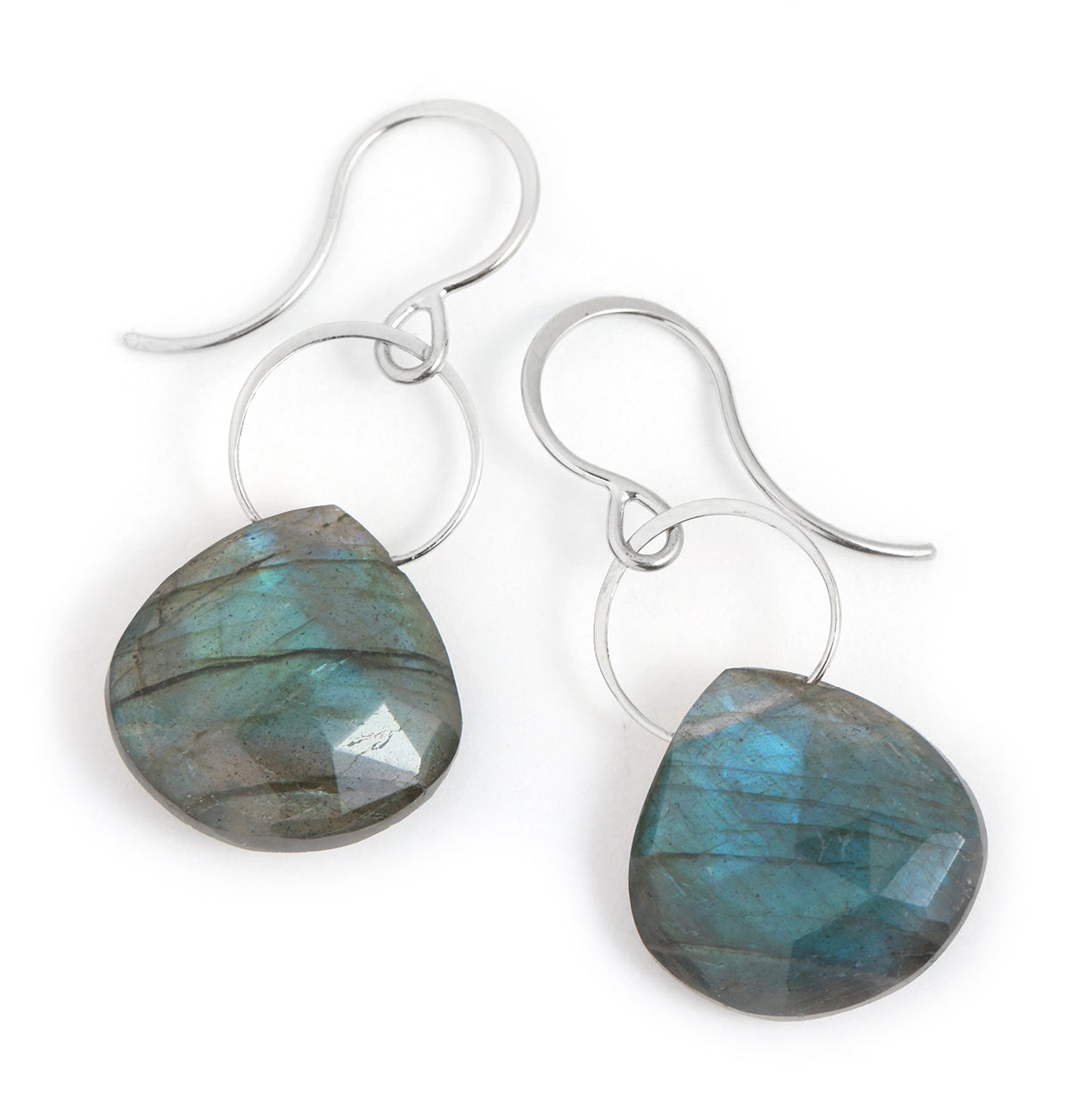 Large Labradorite Single Drop Earrings Silver EARRINGS E2249LAB_-_Silver