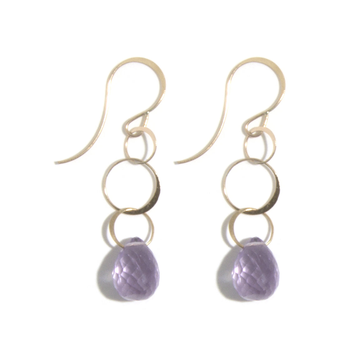 Three Link Rose Amethyst Drop Earrings E2257RAcopy