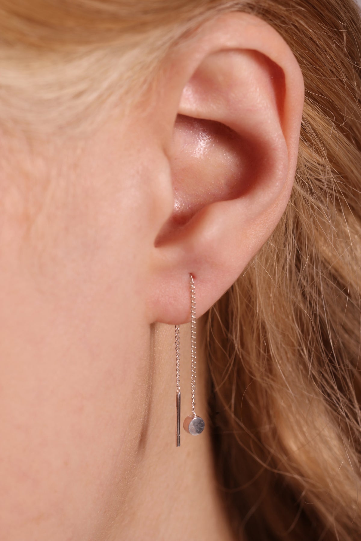 Disc Threader Earrings - 2 inch EARRINGS E2679-OM