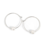 7/8 Inch Hoops with Floating Single Pearls Earrings E3028s