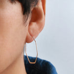 1.5 Inch Herkimer Shaped Hoops Earrings E3064-1