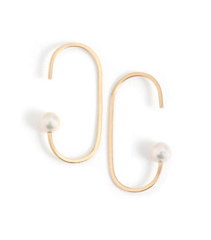 Pearl Partial Hoop Earrings