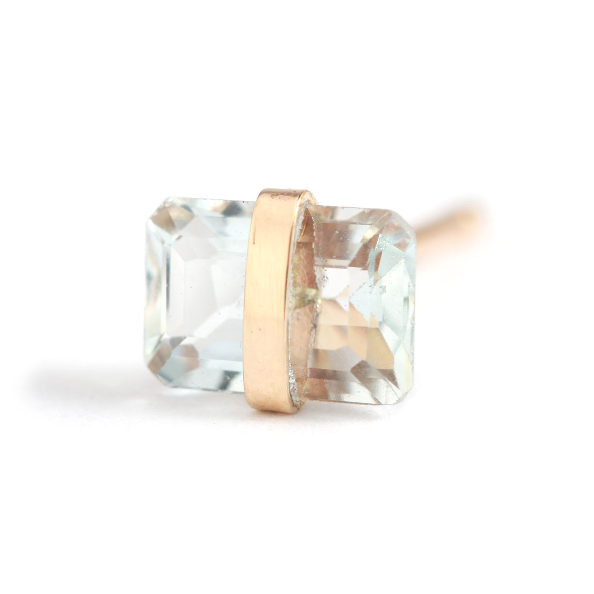 Bezel Wrapped Baguette Stud (half pair)