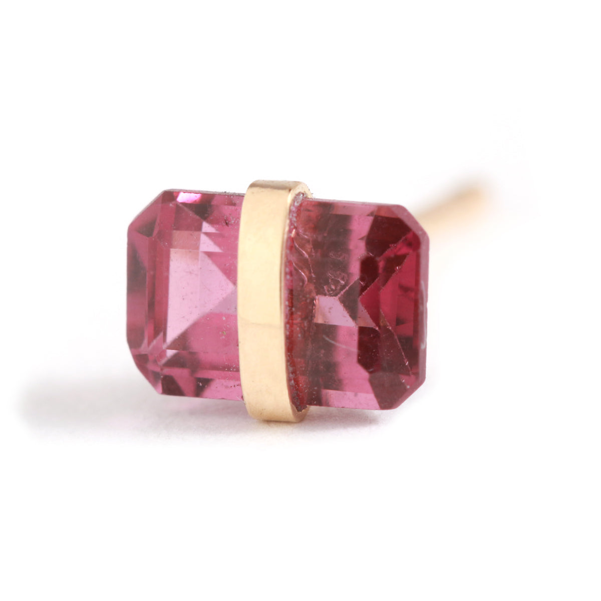 Bezel Wrapped Baguette Stud (half pair)