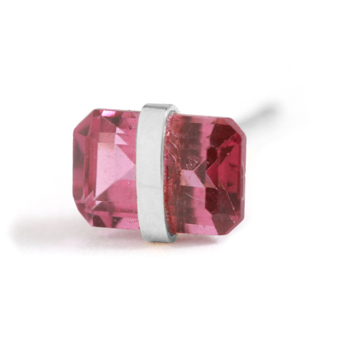 Bezel Wrapped Baguette Stud (half pair)