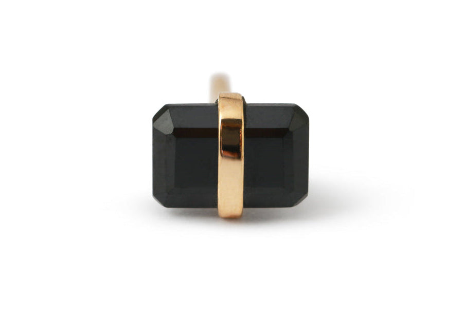 Bezel Wrapped Onyx Stud (half pair) Earrings E3111GON-3