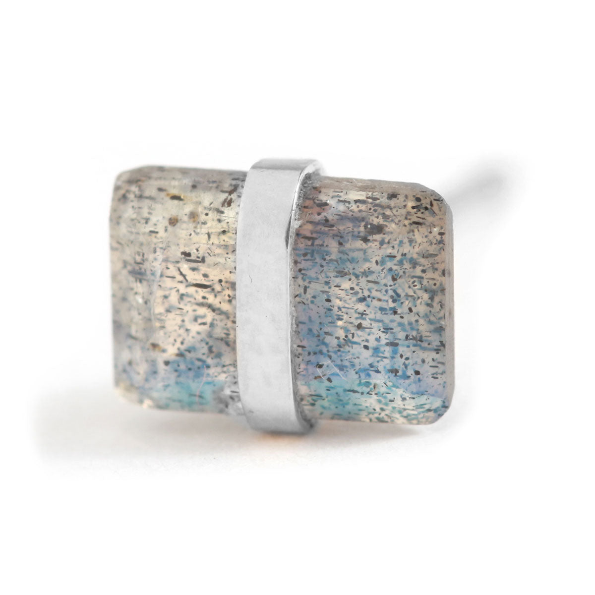 Bezel Wrapped Baguette Stud (half pair)