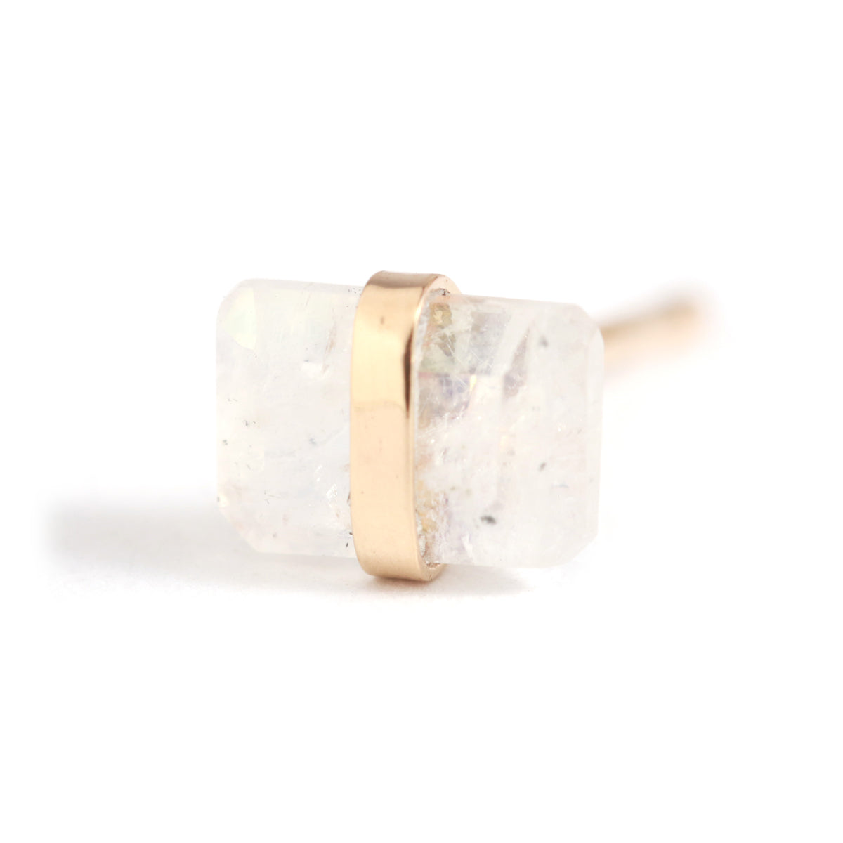 Bezel Wrapped Baguette Stud (half pair)