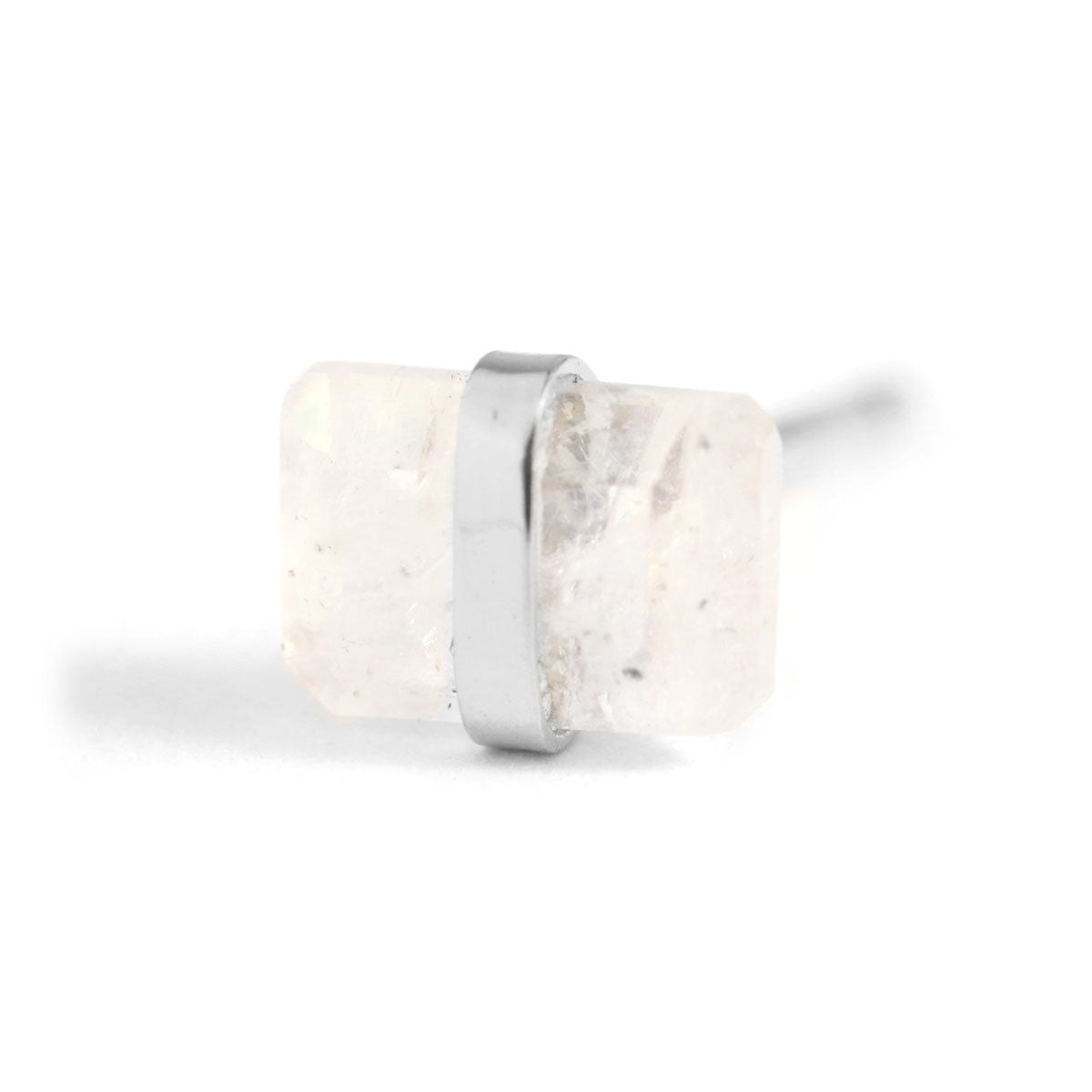 Bezel Wrapped Baguette Stud (half pair)