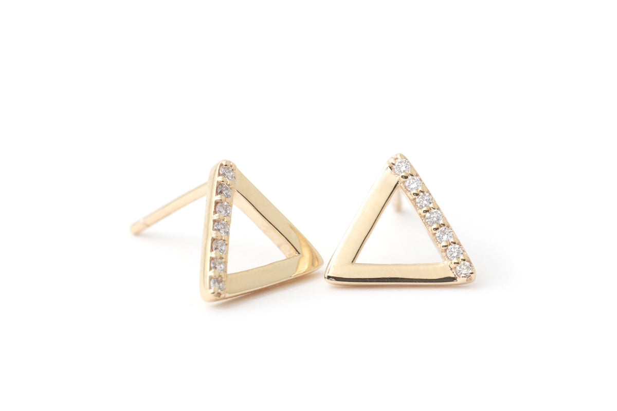 White Diamond Trifecta Stud Earrings Earrings E3146WHT