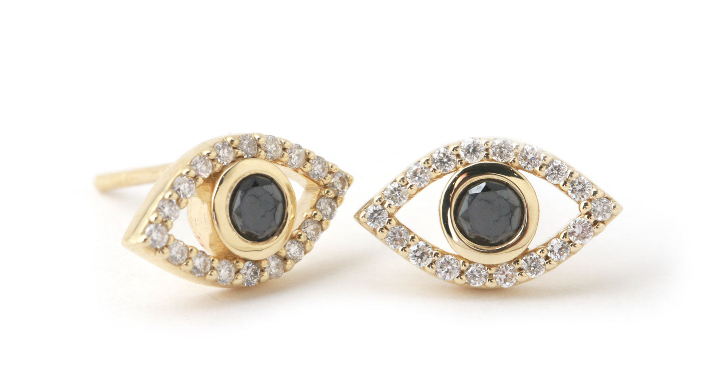 Black Diamond Eye Stud Earrings Earrings E3157BLK-ecom