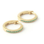 Channel Set Emerald Hoop Earrings Earrings E3162EM