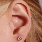 Small Bezel Wrapped Herkimer Cut White Topaz Stud Earrings Earrings E3179GWT-OM