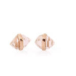 Small Bezel Wrapped Herkimer Cut White Topaz Stud Earrings Earrings E3179GWT