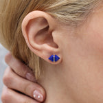 Large Herkimer Cut Lapis Stud Earrings Earrings E3180LAPOMcopy
