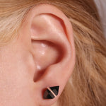 Large Diamond Wrapped Herkimer Cut Onyx Stud Earrings Earrings E3182GON-OMcopy
