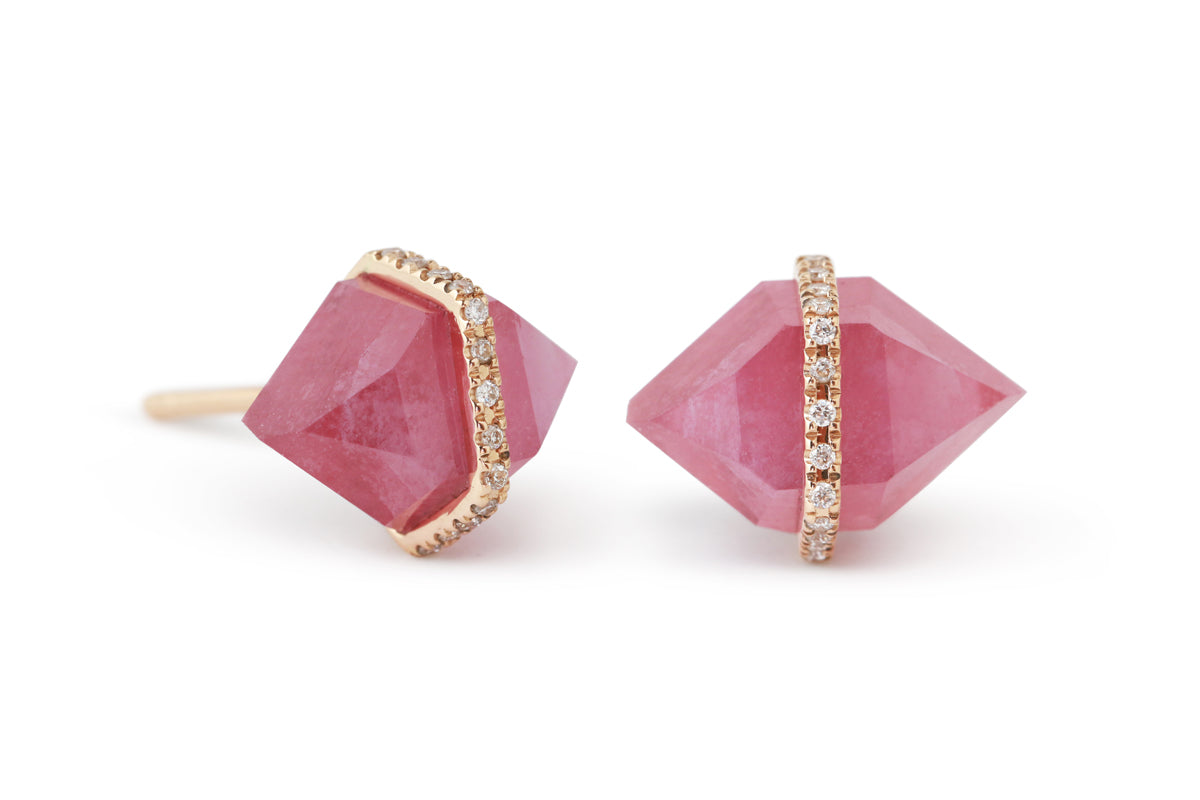 Large Herkimer cut Ruby Micropave Bezel Stud Earrings Earrings E3182R_a3f8b809-8ba4-4184-9f14-a0724563e439