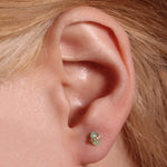 Diamond Wrapped Chrysoprase Stud Earrings Earrings E3189GCH-OM