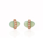 Diamond Wrapped Chrysoprase Stud Earrings Earrings E3189GCH
