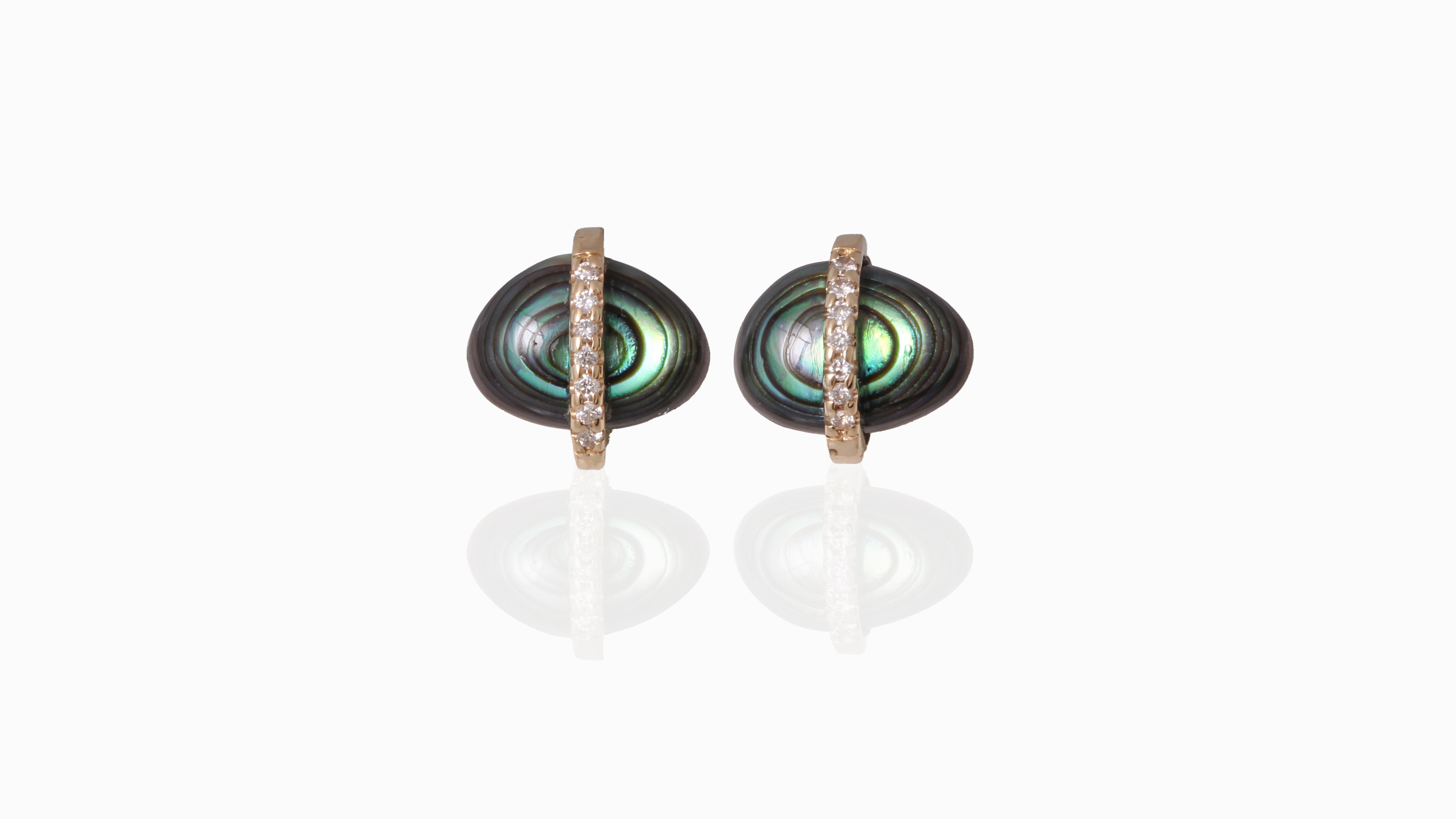 Diamond Bezel Wrapped Black Abalone Stud Earrings Earring E3191GABL_66b5290b-4b8d-44c0-bbae-6e628db86080