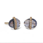 Diamond Bezel Wrapped Iolite Stud Earrings Earring E3191GIOL