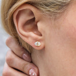 Diamond Bezel Wrapped Mother of Pearl Stud Earrings Earring E3191GMOPOMcopy